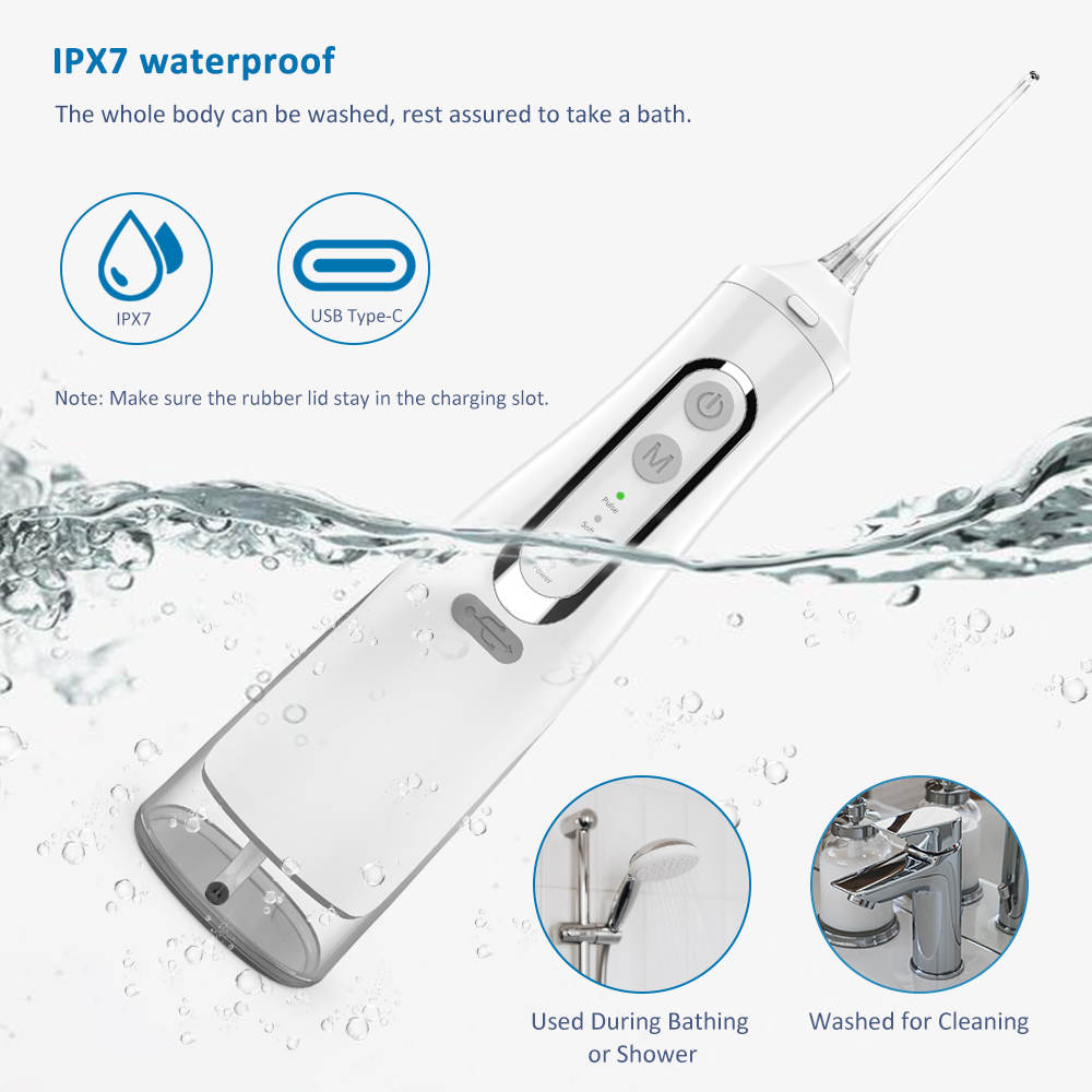 AquaFlow: Cordless, Rechargeable Water Flosser. Ideal for both home and travel! With its IPX7 waterproof and portable design, this flosser delivers powerful, effective cleaning wherever you go. Compact and easy to use, it’s perfect for maintaining your oral hygiene on the move.