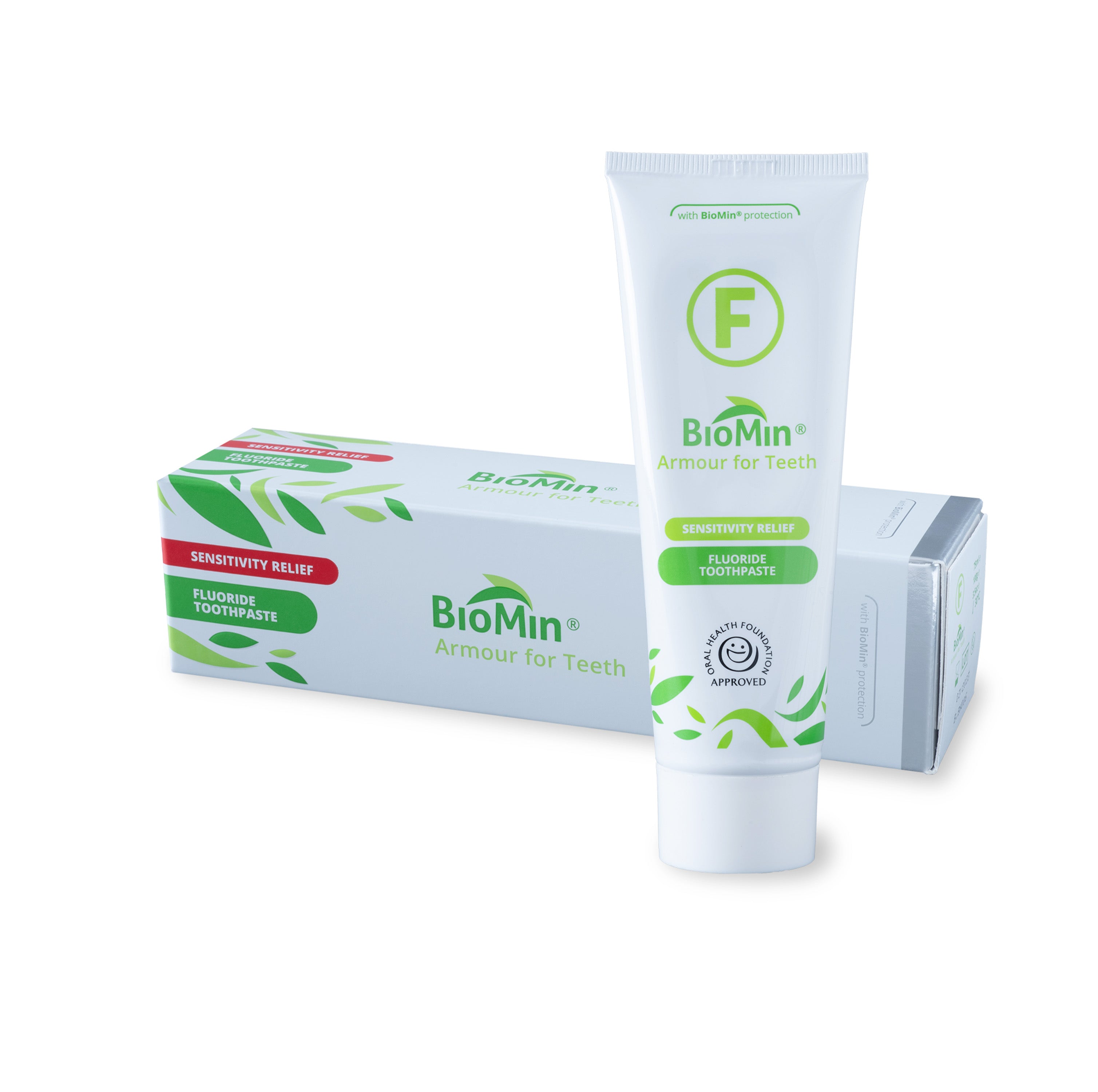 BioMin toothpaste tube and packaging on a white background