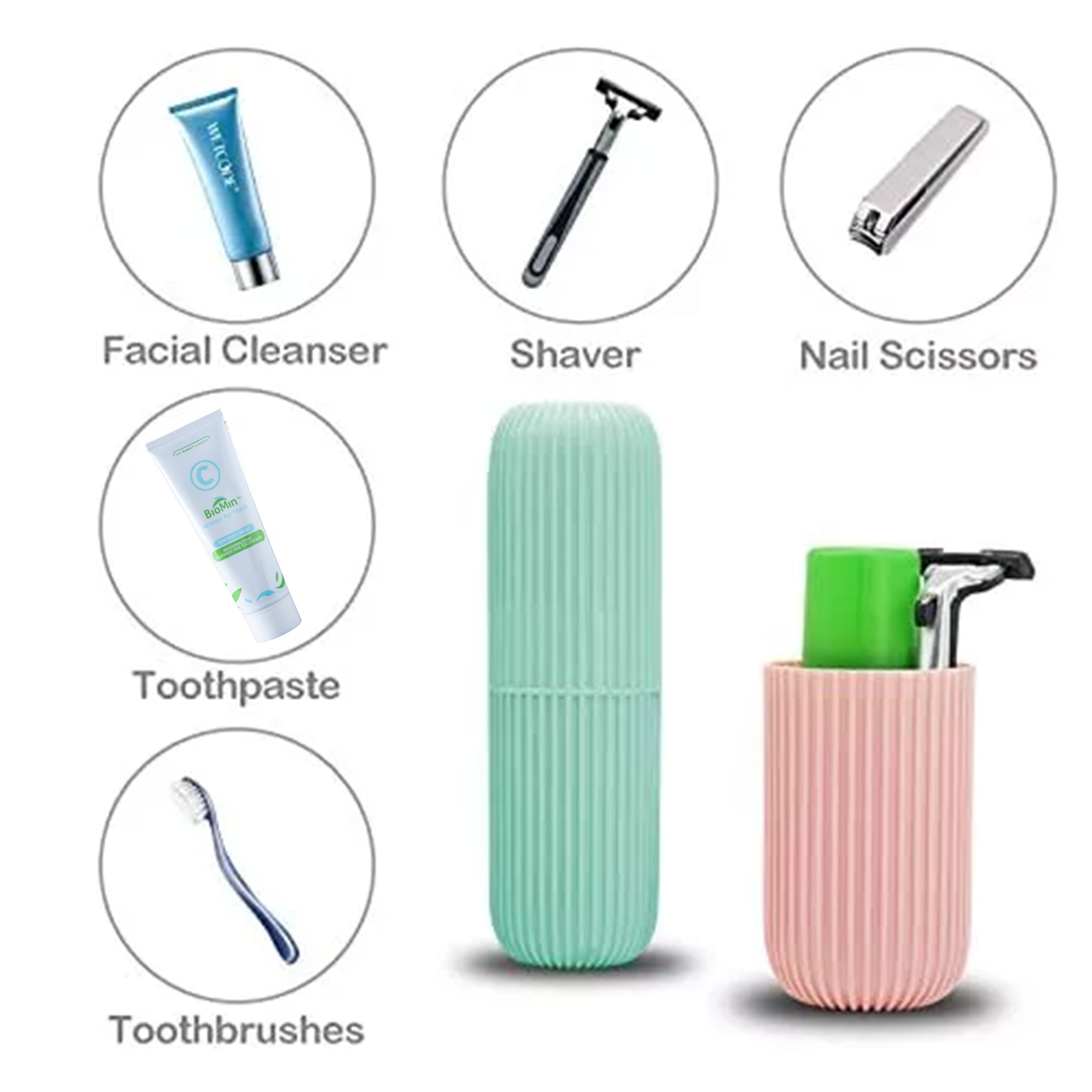 Portable Toothbrush and Toothpaste Holder Multifunction Travel Cup Organizer Case