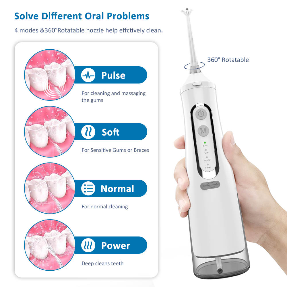 AquaFlow: Cordless, Rechargeable Water Flosser. Ideal for both home and travel! With its IPX7 waterproof and portable design, this flosser delivers powerful, effective cleaning wherever you go. Compact and easy to use, it’s perfect for maintaining your oral hygiene on the move.